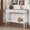 White, variant on JOEMEY Gothic Arch 2-Drawer Console Table, Vintage Entryway Table with Open Storage Shelf, Black