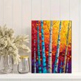 thumbnail image 2 of Vibrant Birch Forest Impasto Canvas Print, Wall Art for Living Room Bedroom Dining Room Hallway Apartment, 2 of 8