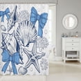 thumbnail image 2 of Manfei Sketch Seashell Bow Shower Curtain 72Wx72L,Starfish Coral Ocean Bathroom Curtain, 2 of 5