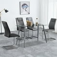 thumbnail image 5 of Modern Grey PU Leather Dining Chairs (Set of 6) - Padded Seat & Metal Legs for Kitchen/Living Room - 16" Wide, Comfortable Design, 5 of 25