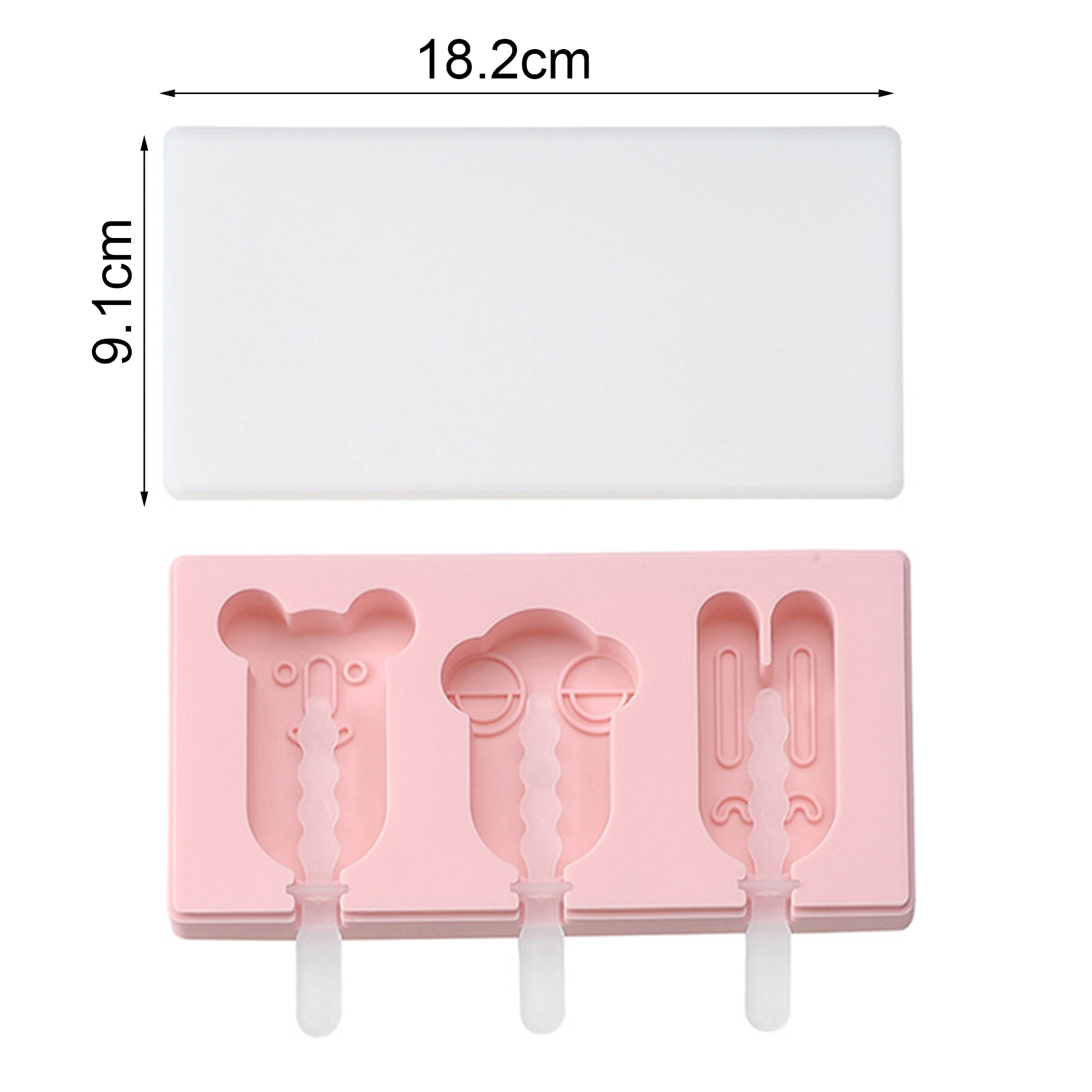 Zollyss 3 Cavities Silicone Popsicle Molds with Lid, BPA Free