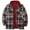 46 Red, variant on Flannel Jackets for Men Long Sleeve Plaid Shirt Jacket Quilt Lined Hooded Button Down Winter Coat with Pockets