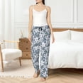 thumbnail image 5 of Uemuo Lilies Flowers Pattern Women's Wide Leg Palazzo Lounge Pants with Pockets Light Weight Loose Comfy Casual Pajama Pants-XX-Large, 5 of 9