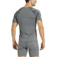thumbnail image 2 of YUSHOW 2 Pack Mens Compression Shirts Short Sleeve Athletic Cool Dry Workout T Shirt Size XL, 2 of 6