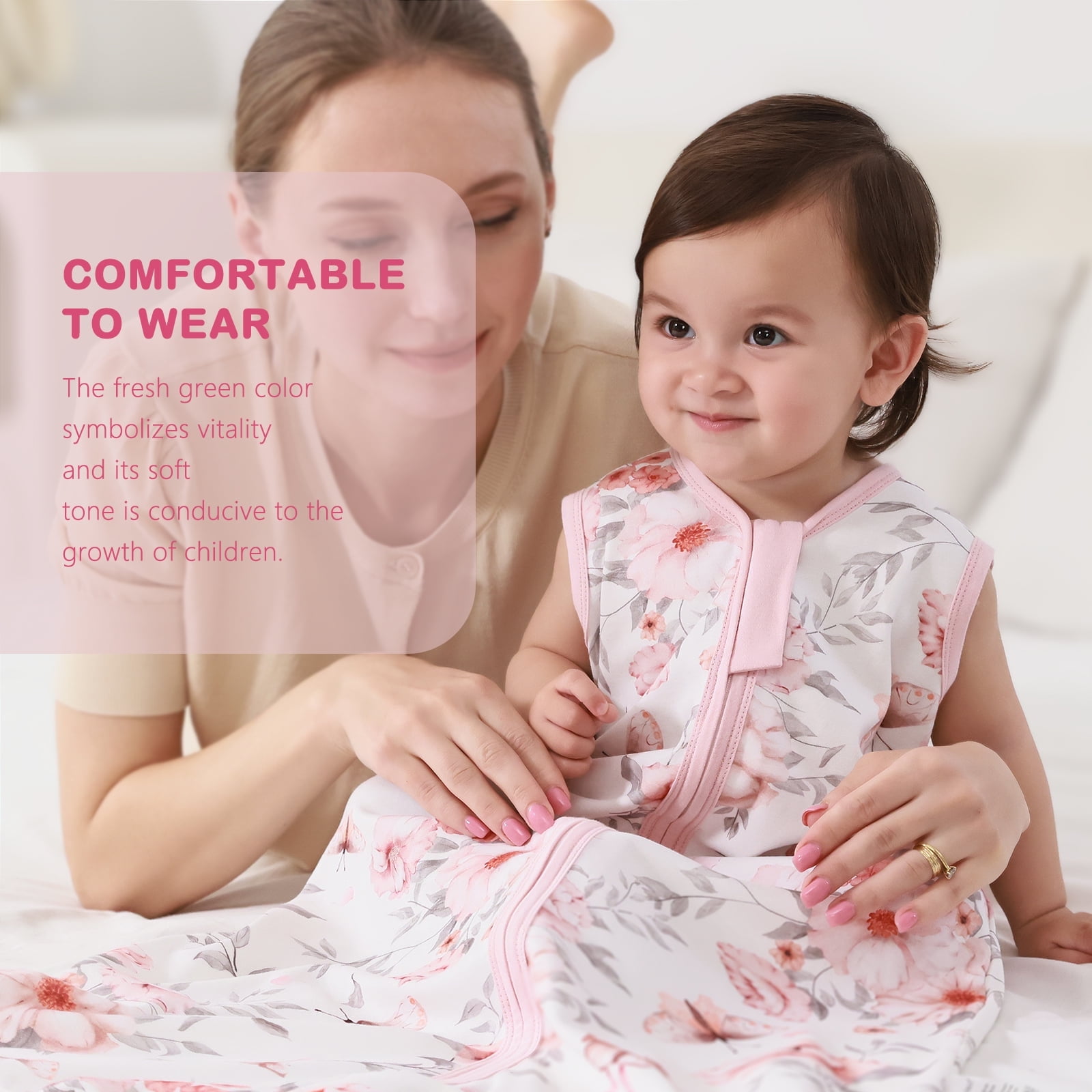Mosebears 3Pcs 0.5 Tog Baby Sleep Sack 12-18 Months 100% Cotton Unisex Baby Wearable Blanket With 2-way Zipper