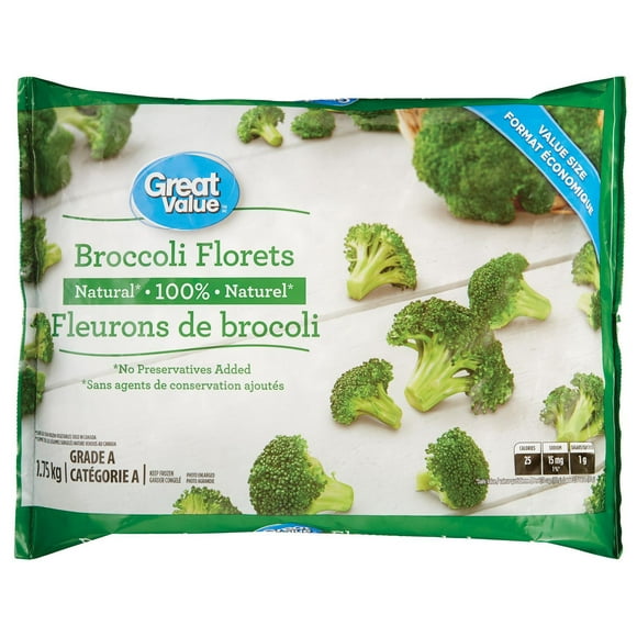 Fleurons de brocoli naturel Great Value 1,75 kg