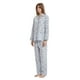 thumbnail image 4 of GLOBAL Conjuntos de Pijamas de Algodón para Mujer, Ropa de Dormir de Manga Larga con Botones, Ropa de Dormir Cómoda, Conjunto de Pijama Suave, Flor Blanca Azul L, 4 of 6