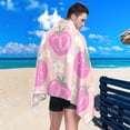 thumbnail image 5 of GZHJMY 30x60In Absorbent Quick Drying Beach Towel, Delicate and Easy to Wipe, for Beach Swimming Pools, Bathrooms, Travel and Sports with Mesh Storage Bag-Cute Strawberry, 5 of 7