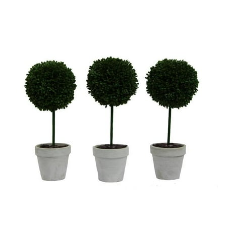 3 Ball Topiary Admired By Nature ABN5P015-GRN 9 in. Artificial Boxwood Ball Topiary Plant Tabletop, Set of 3 ()