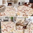 thumbnail image 5 of 6'x9' Area Rugs, Orange Yellow Botanical Indoor Outdoor Area Rug for Living Room Bedroom, Rustic Country Spring Floral Summer Leaf Bathroom Rugs Kitchen Floor Carpet Mats Home Decor Aesthetic, 5 of 8