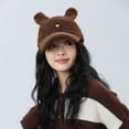 thumbnail image 2 of Cartoon Cute Rabbit Ears Plush Baseball Hat Cute Girls Autumn and Winter Warm Lamb's Wool Duck Tongue Cap Warm 56-58cm (1pcs,One Size), 2 of 7