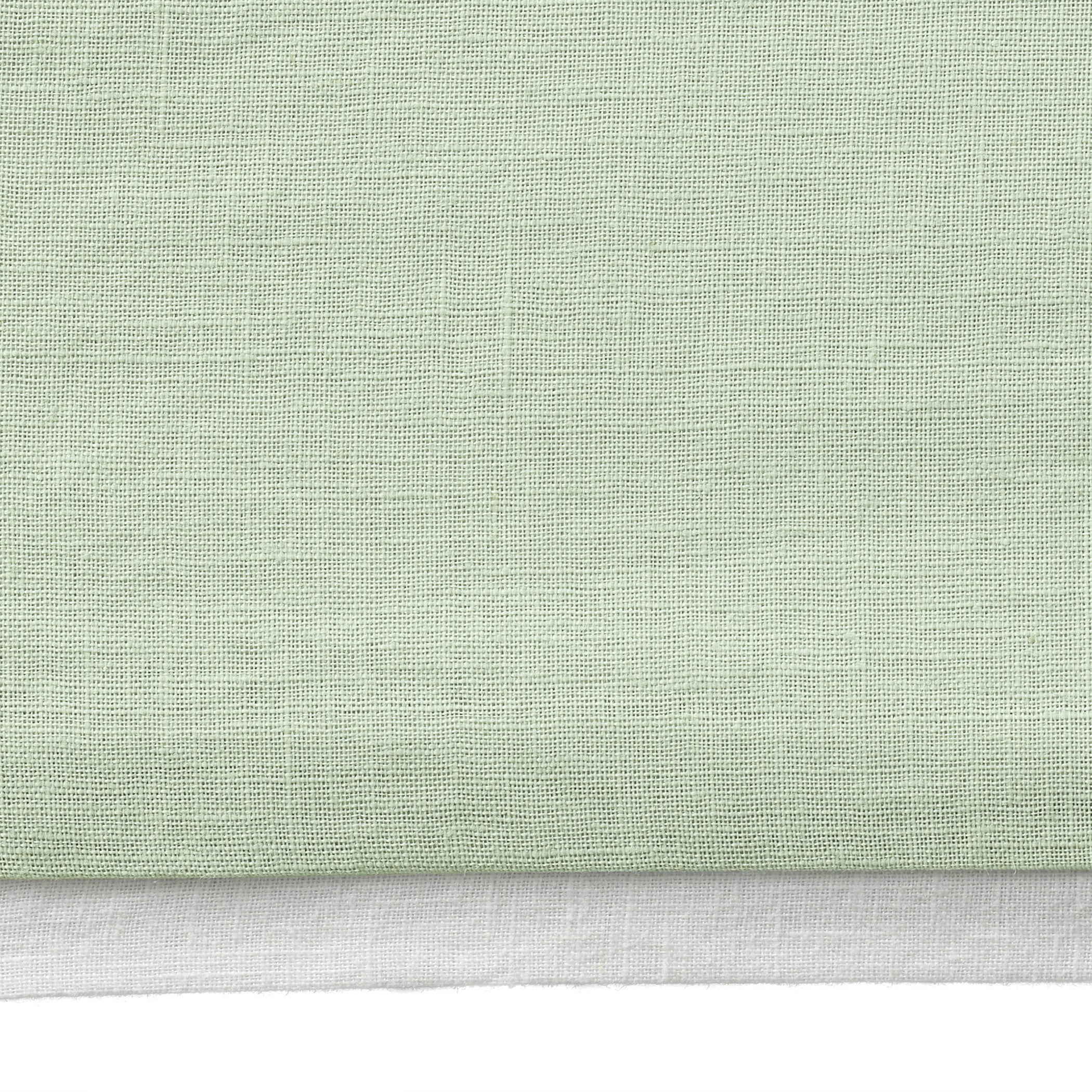 Better Homes & Gardens Solid Color Contrast Border Linen Flange Soft Sea Full/Queen 3-Piece Duvet Cover Set