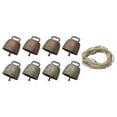 thumbnail image 1 of Unique Bargains 1.4 x 2.4 x 1.4' Mini Cow Bells, 1 Pcs, Red Bronze 4pcs & Green Bronze 4pcs & Rope 3Meter, 1 of 5