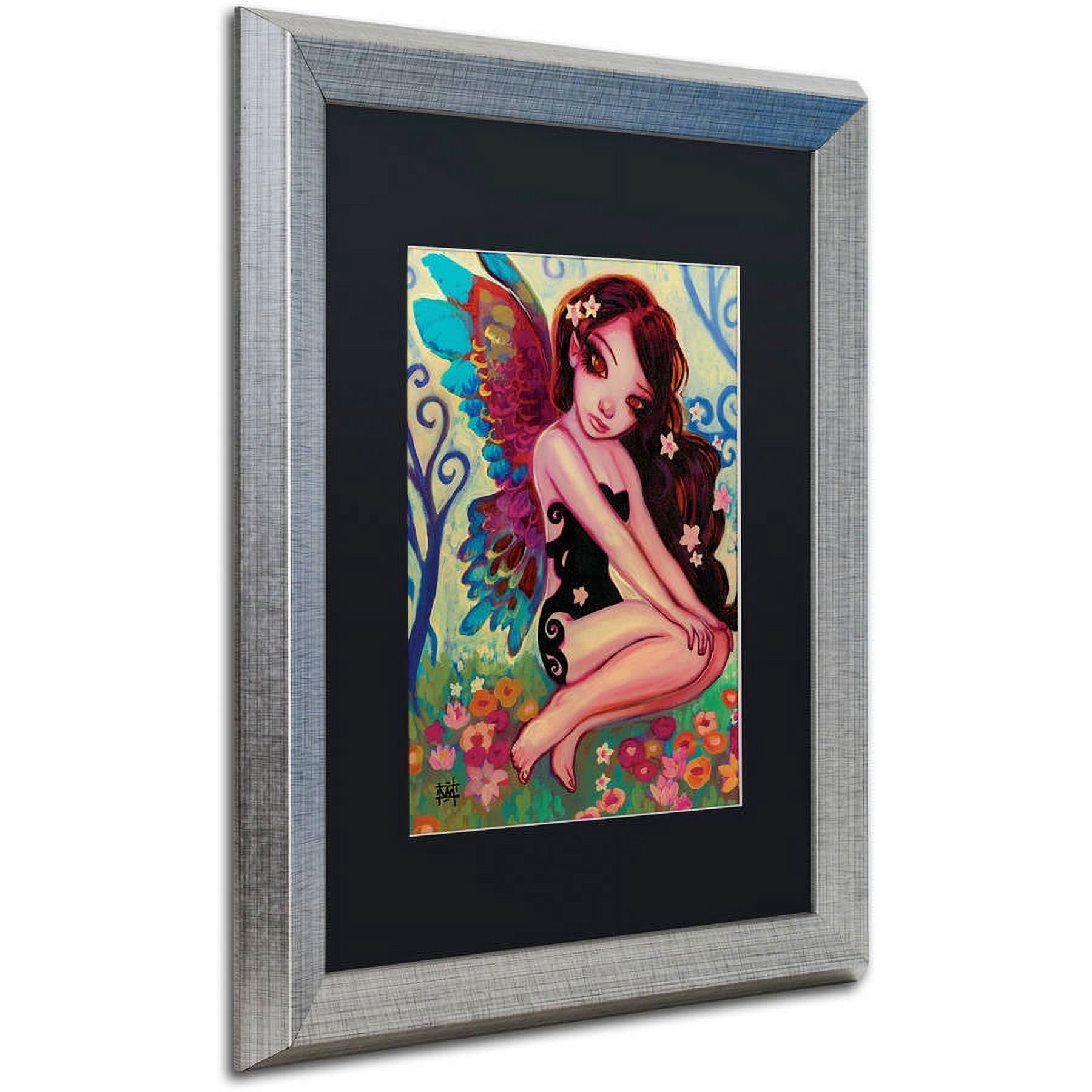 Trademark Fine Art "Rainbow Angel" Canvas Art by Natasha Wescoat, Black Matte, Silver Frame