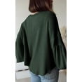 thumbnail image 4 of FreshPretty Women's Ribbed Long Sleeve Tops Summer Spring Pullover Knit Casual V Neck Blouses Trendy Loose Fit Tunic Top, 4 of 7