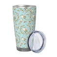 thumbnail image 2 of Daiia Cute Honeybees Printed 20oz Insulated Coffee Cup with Straw Topper, Fully Spill Proof Travel Coffee Mug, Stainless Steel Tumbler for Work Home Outdoor Car-Straw, 2 of 8