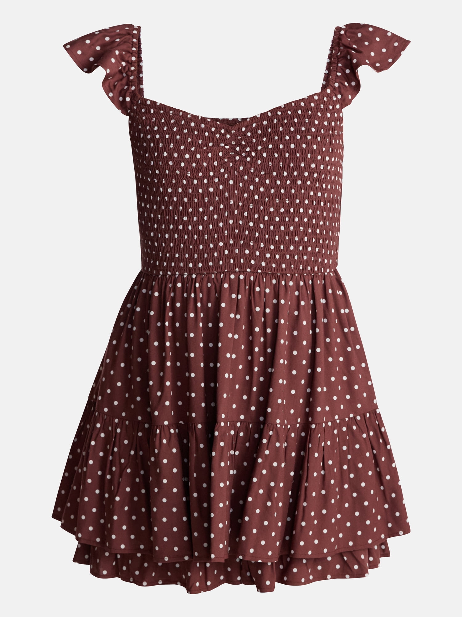 No Boundaries Smocked Romper with Flutter Sleeves, Women’s XXS-XXL