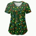 thumbnail image 4 of Towmus Christmas Scrub Tops Women Plus Size Fashion Casual Dressy Blouses Xmas Print Shirt Nurse Uniforms with Pockets S-3XL, 4 of 5