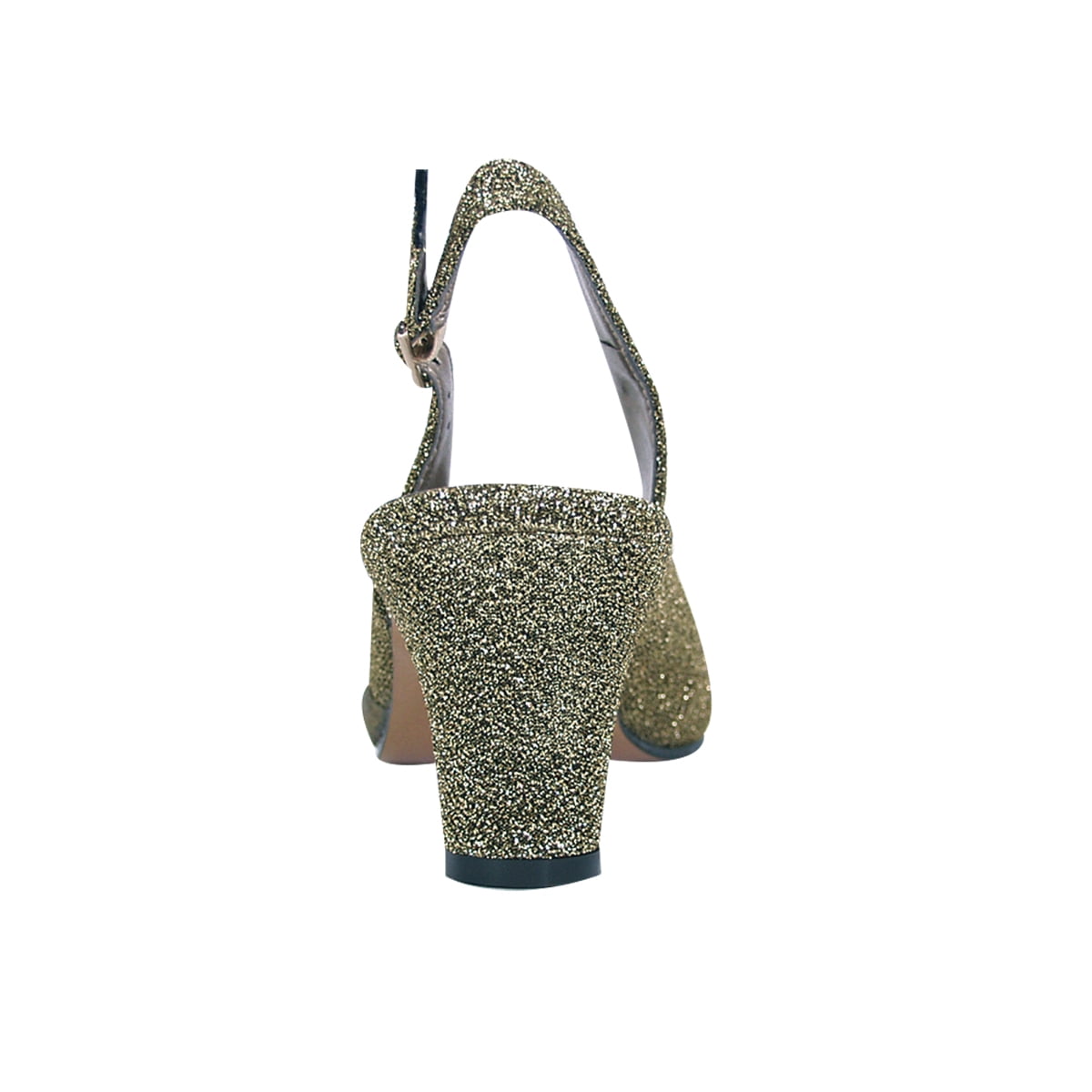 FLORAL Layla Women's Wide Width Glittery Slingback with Pleated Front Crystals GOLD 12