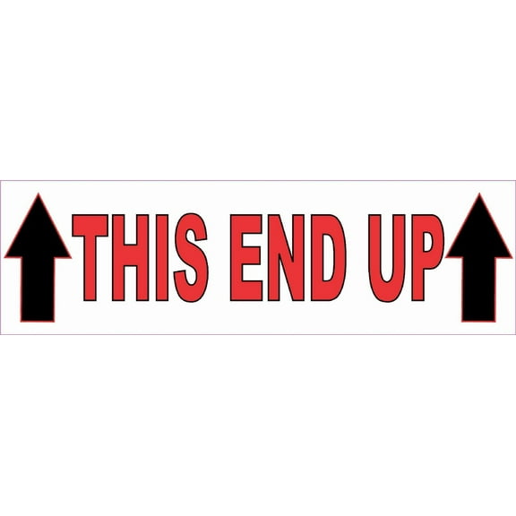10in x 3in Arrows This End Up Sticker