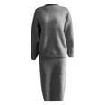 thumbnail image 4 of Letdown Women's 2 Piece Sweater Set Outfits Long Sleeve Pullover Top Bodycon Maxi Long Skirt Knit Dresses Spring Fall Outfits (Grey,L), 4 of 6