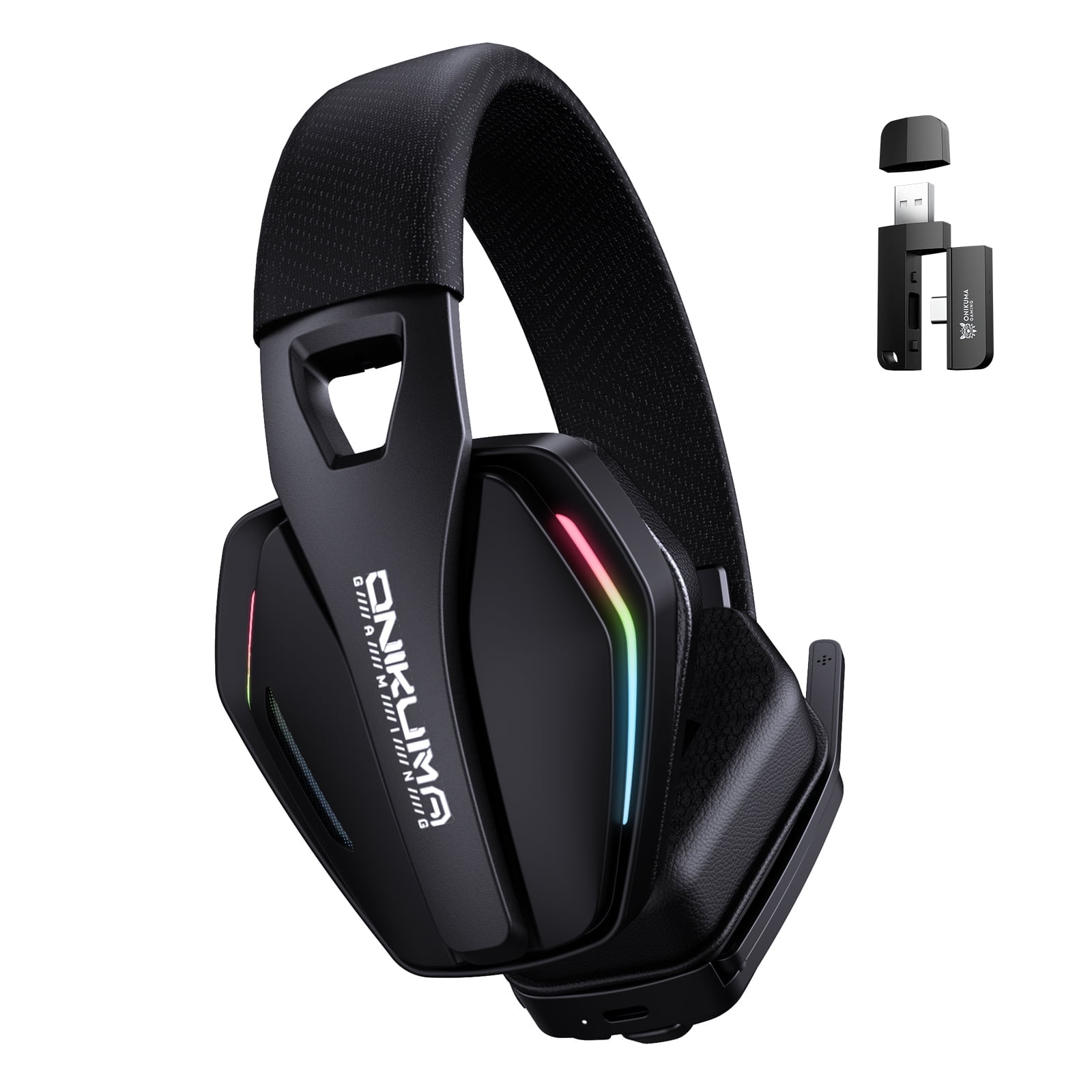 Wireless Gaming Headset for PS5/PS4/PC/Mac/Switch,over Ear 2.4GHz Bluetooth Gaming Headphones with Noise Canceling Mic,3.5mm Wired Mode for Xbox Controller