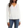 thumbnail image 1 of Lucky Brand Blusa campesina bordada para mujer, color blanco roto, pequeña Lucky Brand Campesino, 1 of 1