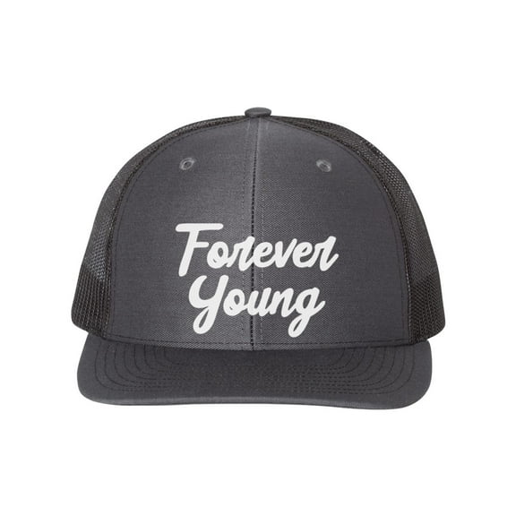 Forever Young, Bob Dylan Hat, Forever Young Hat, Trucker Hat, Baseball Cap, Bob Dylan Lover, Charcoal/Black