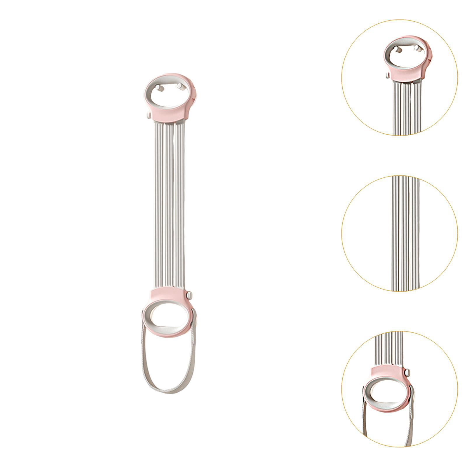 QccHieUs Resistance Band 3 Gears Adjustable, Handle Elastic Puller Rope, Gym Workout Back Pink