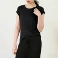 thumbnail image 4 of ylioge Womens 2 Piece Modal Pajama Sets Lightweight Cap Sleeve Tops Wide Leg Pants Loungewear Outfits Casual Solid Color Soft Homewear Pajamas, 4 of 5