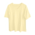 thumbnail image 4 of T-shirt Décontracté Col en V Coupe Ample pour Femmes Manches Courtes Confortables, 4 of 4