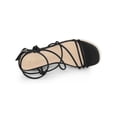 thumbnail image 4 of BLISSFUL STEP Women's Strappy Wedges Heels Espadrille Wedge Sandals Black 7, 4 of 6
