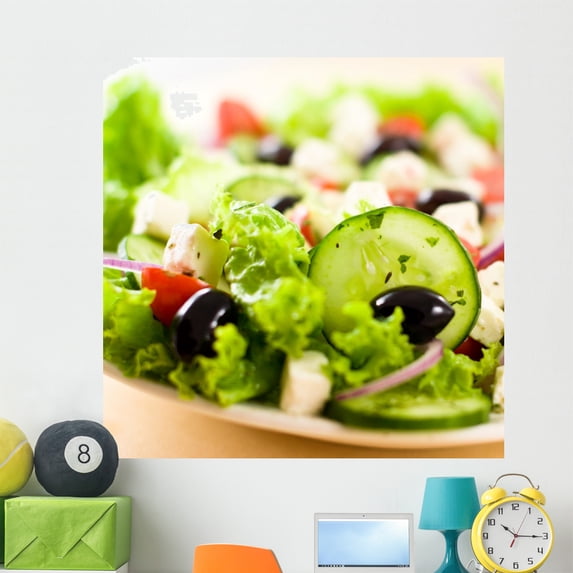 Up Greek Salad Wall Mural by Wallmonkeys Peel and Stick Graphic (48 in W x 46 in H) WM346164
