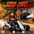 thumbnail image 4 of Conchico 12V Electric Drift Go Kart for Kids, Powered Ride on Toy Car with Rear Swivel Wheels, Water Spray Function, Cup Holder for Boys Girls Ages 3-8, White, 4 of 9