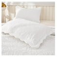 thumbnail image 4 of 3-Piece 100% Cotton Oversized Bedspread Lightweight Quilt Coverlet Embroidery Farmhouse Bedding Set T0 (Bright White, Queen (100"x106")), 4 of 6
