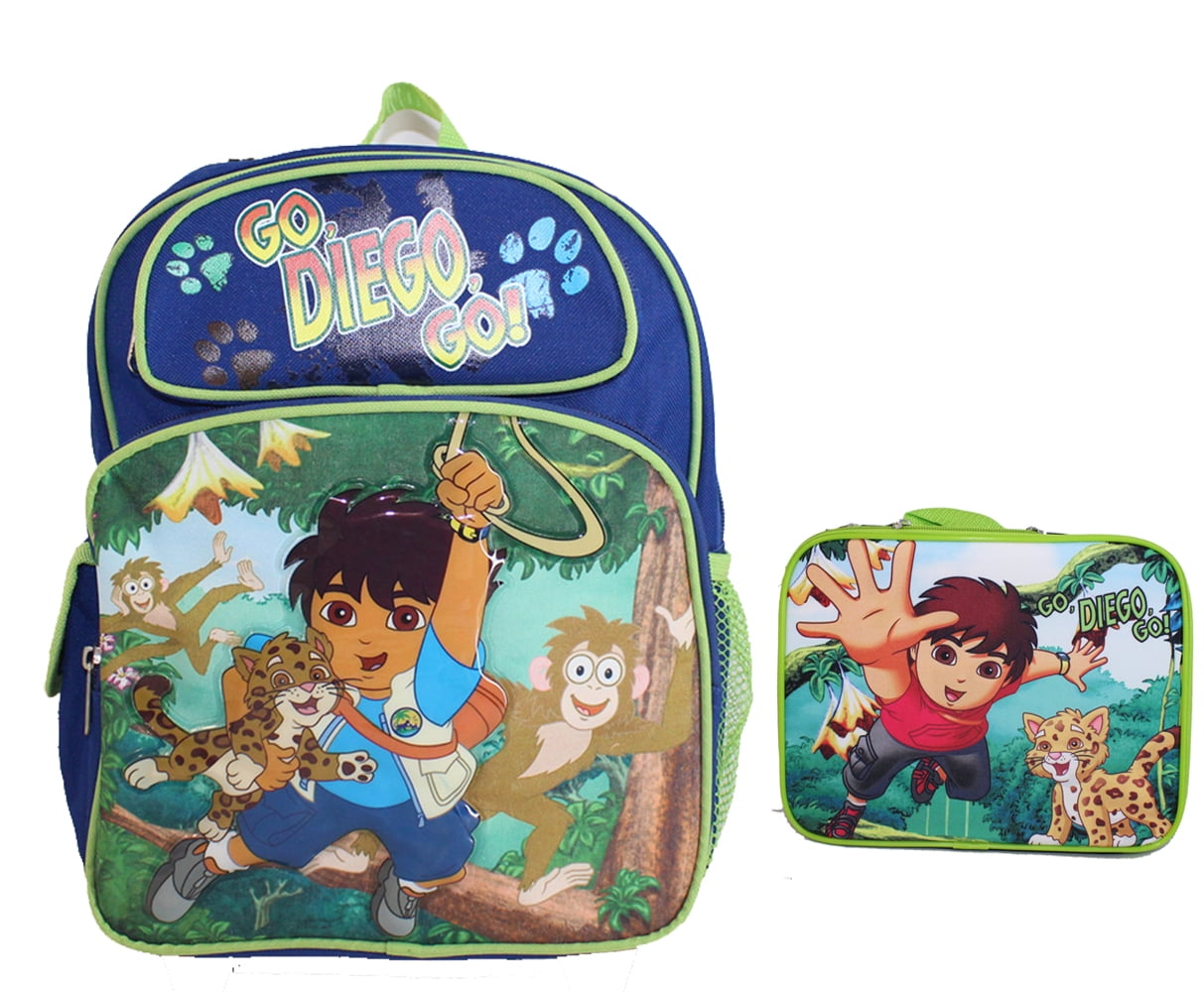 Cartoon Boys' Go Diego Go Small Toddler BackPack w Bonus Lunch Case 2