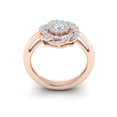 thumbnail image 3 of Genuine 0.7ct Round Cut Diamond Prong Fancy Cluster Bridal Engagement Ring Solid 14K Gold GH SI2, 3 of 3