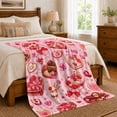 thumbnail image 6 of Heart Gift Boxes With Roses And decorative motif, Soft Flannel Blanket with Romantic decorative motif Collage Print, Housewarming Gift and Home Decor for Bedroom and Living Room, 6 of 7