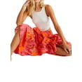 thumbnail image 3 of VISgogo Faldas largas para mujer, patrón floral/a cuadros, faldas holgadas de cintura alta de múltiples capas, pantalones casuales de estilo urbano simple VISgogo moda, 3 of 4