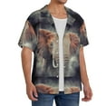 thumbnail image 2 of Kdxio Men'S Hawaiian Shirt For Men Short Sleeve Shirt Elephant In Smoke Summer Casual Holiday Beach Button Down T-Shirts, 2 of 5