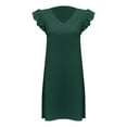thumbnail image 3 of Vedolay Dresses For Women Women Short Sleeve Loose Plain Casual Plus Size Long Maxi Dress with Pockets,Green L, 3 of 5