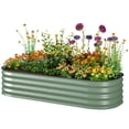 thumbnail image 1 of Green Galvanized Raised Garden Bed Kit - 59" Metal Planter Box for Balcony, Patio & Garden - Weather-Resistant, Safe Edging Design, 1 of 7