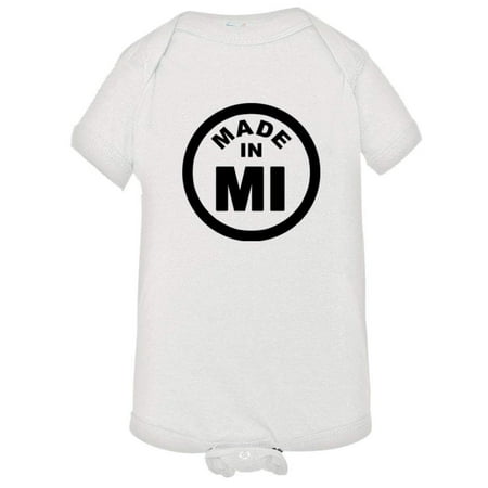 

PleaseMeTees™ Baby From Born Made In Michigan MI Logo Label HQ Jumpsuit