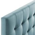 thumbnail image 4 of Pemberly Row Tête de Lit Grand en Velours de Performance Capitonné à Biscuits, Bleu Pâle, 4 of 6