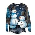 thumbnail image 5 of Lorytime Sweatshirt for Women Crewneck Christmas Snowman Print Shirt Long Sleeve Pullover Loose Tops for Holiday, 5 of 5