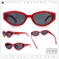 thumbnail image 2 of Womens Mod Oval Beveled Plastic Angular Fashion Sunglasses Red - Black, 2 of 8