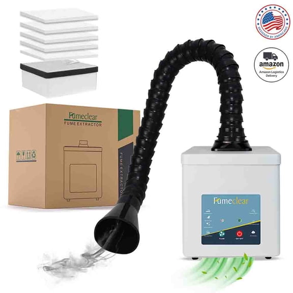 FumeClear FC2001A Solder Fume Extractor | 120-180m³/h Suction | 3-Speed Adjustment | Quiet & Efficient |Compatible Smoke Extractor for Soldering