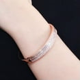 thumbnail image 4 of Elegant 585 Rose Gold Plated Baguette Cubic Zircon Cuff Bangle Fashion Jewelry, 4 of 9