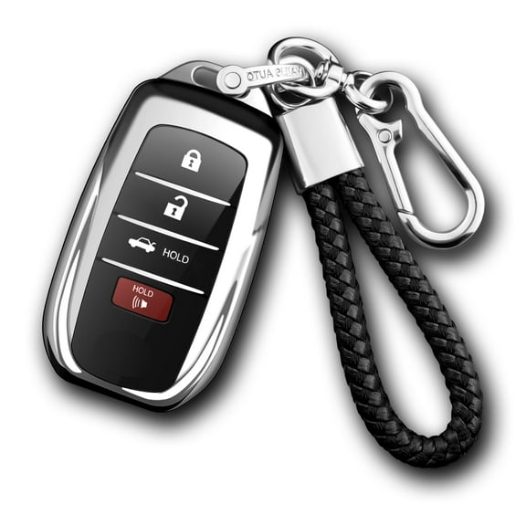 for Toyota Key Fob Cover with Keychain, Fit for Toyota Venza Corolla Cross Grand Highlander Tundra RAV4 Prime Prius Land Cruiser Sequoia Sienna Crown Tacoma 2025 Camry