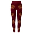 thumbnail image 4 of Gibobby Pantalones deportivos mujer Leggings para mujer, cómodos entrenamiento, leggings con estampado navideño, pantalones de bloque de color, leggings elásticos(Vino,XG), 4 of 5